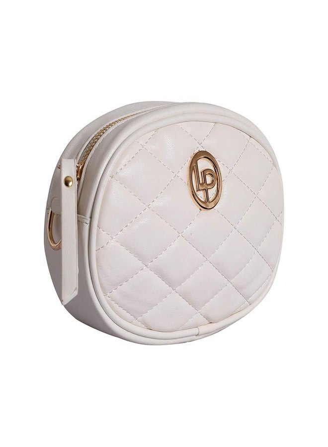 Lino Perros Womens Quilted White Sling Bag - Image 4
